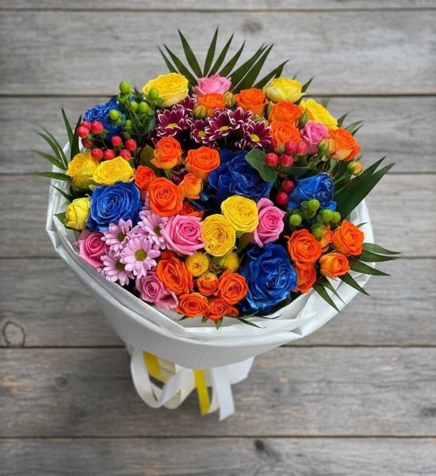 Букет цветов из: Розы и Хризантемы в Промышленной