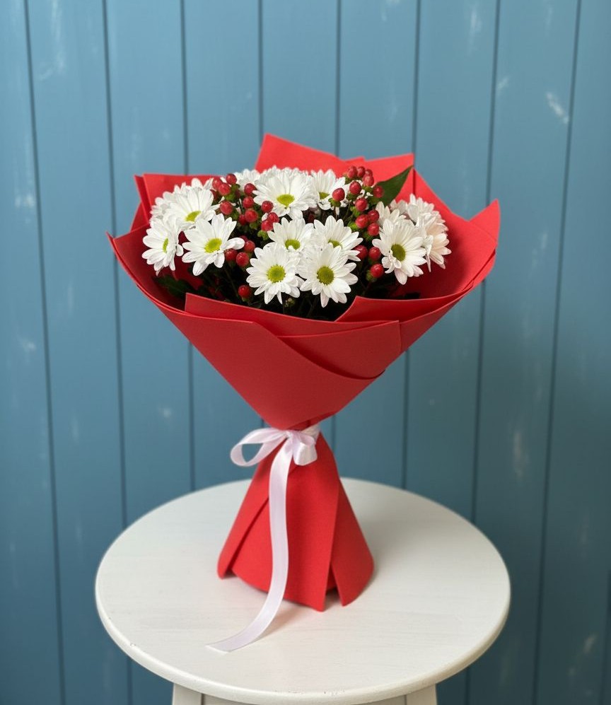 Букет цветов из: Хризантемы в Промышленной