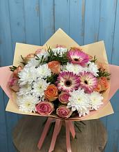 Букет цветов из:  Розы, Герберы и Хризантемы в Промышленной