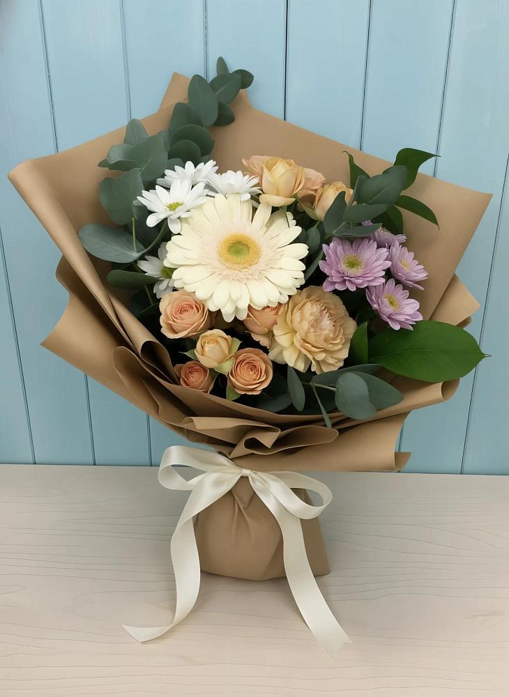Букет цветов из: Герберы и Хризантемы в Промышленной