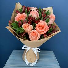 Букет цветов из:  Розы и Альстромерии в Промышленной