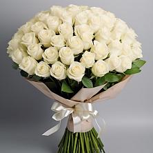 Букет 101 беля роза Белоснежка в Промышленной