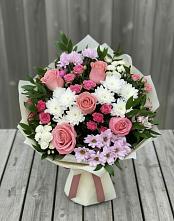 Букет цветов из:  Альстромерии, Гвоздики, Розы и Хризантемы в Промышленной