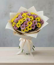 Букет цветов из:  Хризантемы #REPLACE_PRED# Промышленной