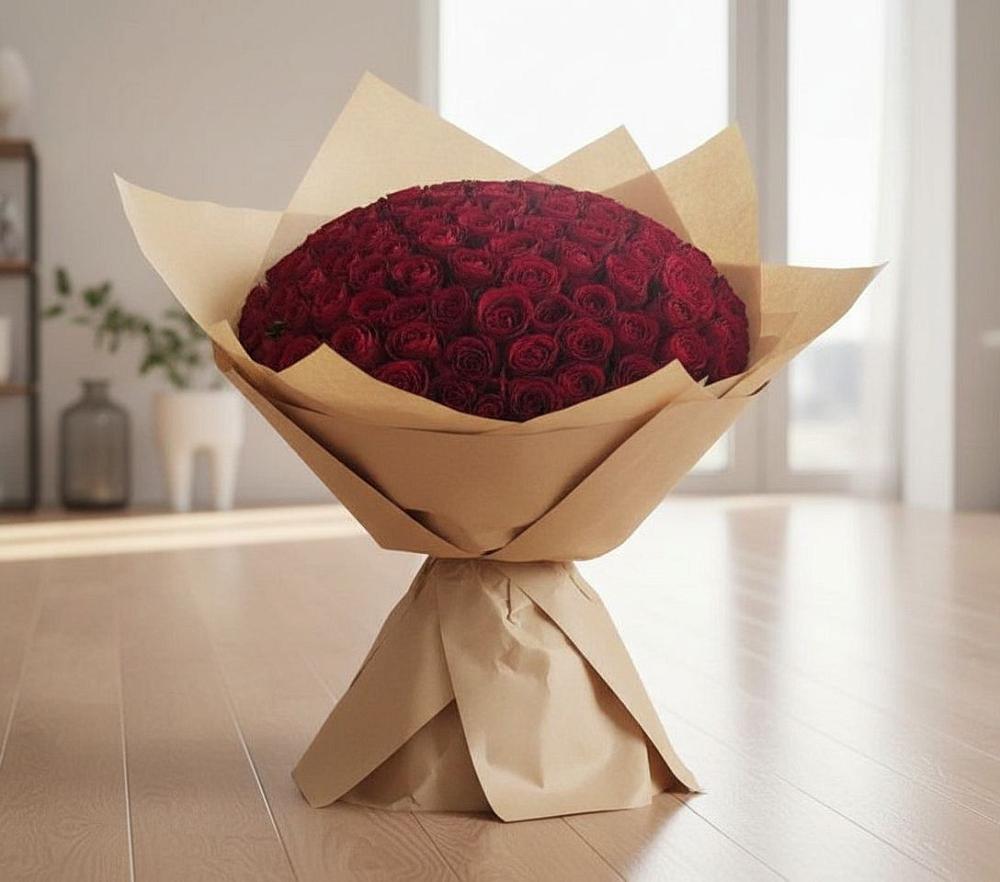 Букет 101 Красная роза в Промышленной