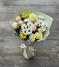 Букет цветов из:  Альстромерии, Розы и Хризантемы #REPLACE_PRED# Промышленной
