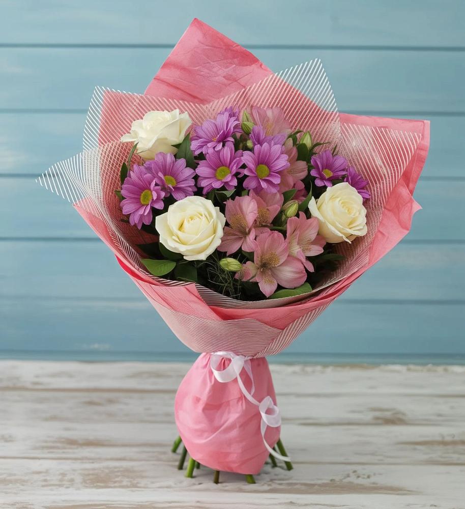 Букет цветов из: Герберы в Промышленной