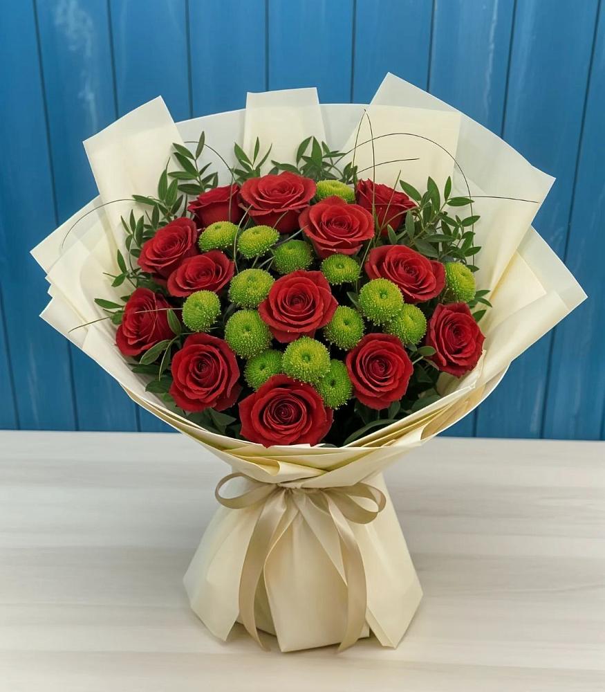 Букет цветов из: Розы и Хризантемы в Промышленной