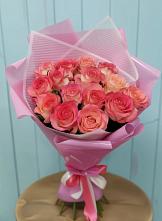 Букет 15 Розовых роз Равель #REPLACE_PRED# Промышленной