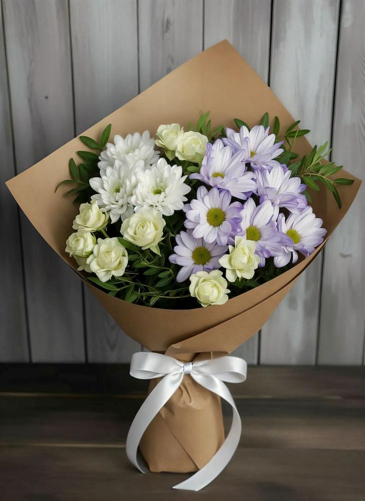 Букет цветов из: Хризантемы и Розы в Промышленной