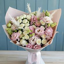 Букет цветов из:  Альстромерии и Розы #REPLACE_PRED# Промышленной